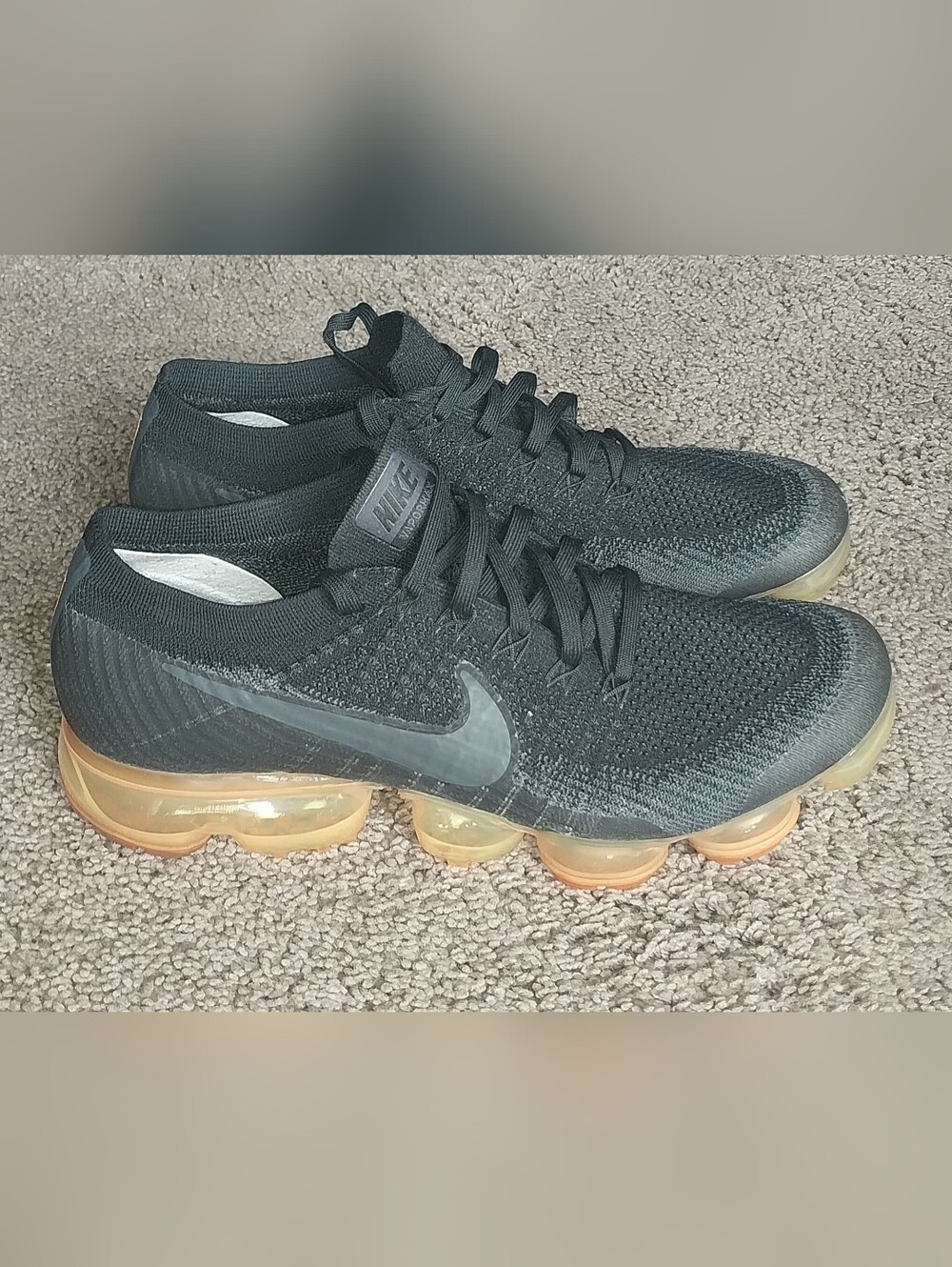 Nike Mens Air Vapormax Flyknit Anthracite Black Orange Size 9 - Picture 4 of 8